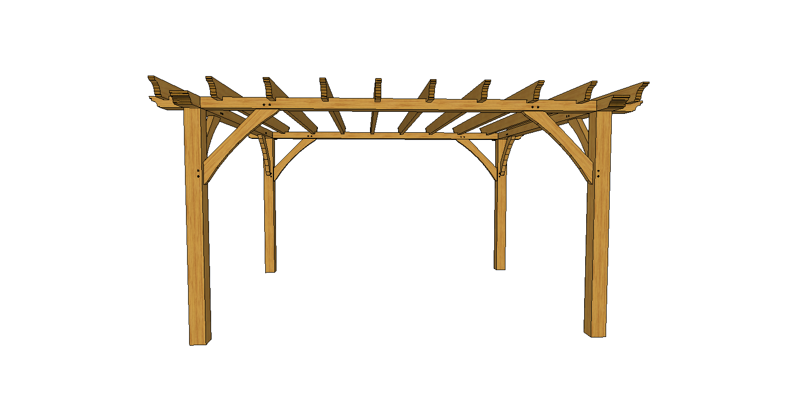 Solid wood pergola 3,5x4m – Sklep Szkieletówka